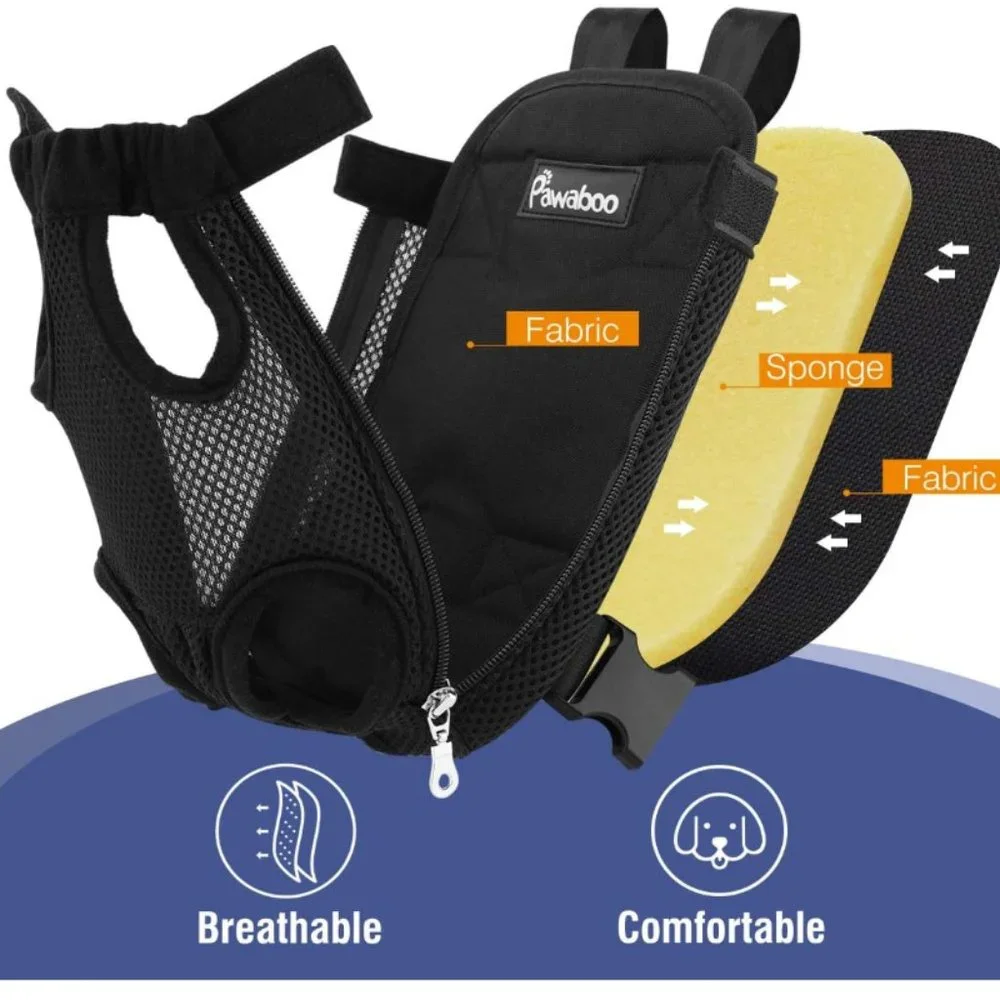 Pawaboo Pet Carrier Backpack, Adjustable Pet Front Cat Dog Carrier Backpack Trav